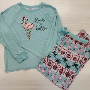 Men’s Flamingo Christmas Pajamas, XL